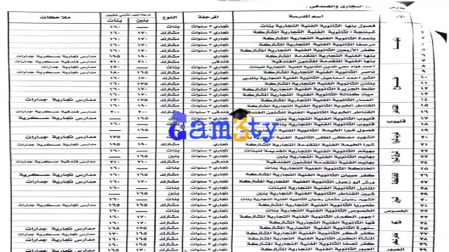 تنسيق الدبلومات محافظة القليوبية 2024 المدارس التجارية والفندقية